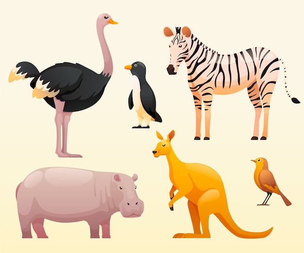 Illustration d'animaux sauvages dégradés