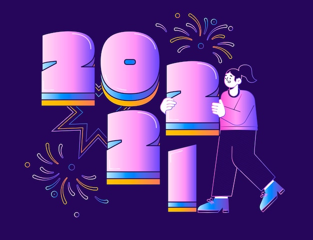 Illustration De L'année De Changement De Gradient