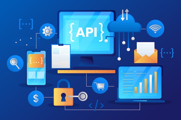 Vecteur gratuit illustration de l'api dégradé