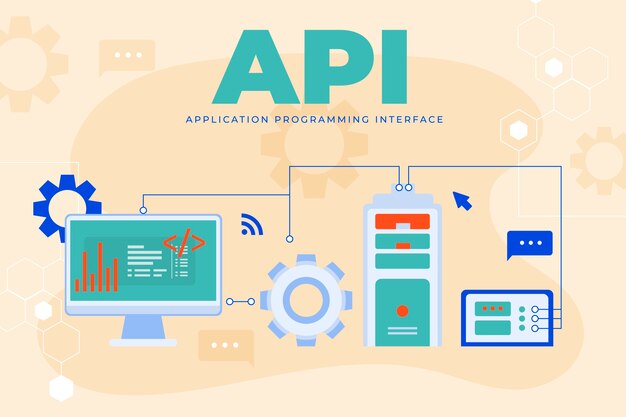 Illustration api design plat dessiné à la main