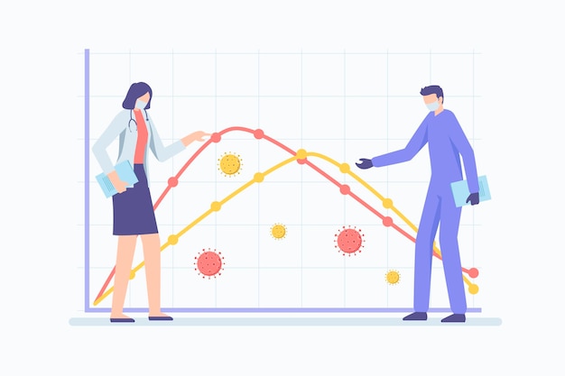 Vecteur gratuit illustration avec aplatir la conception de la courbe