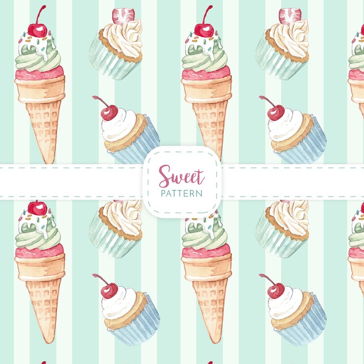 Vecteur gratuit illustration aquarelle de crème glacée