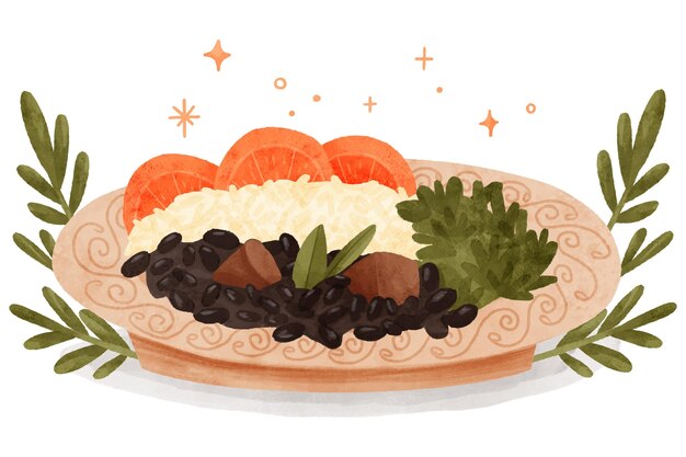 Illustration Aquarelle Feijoada