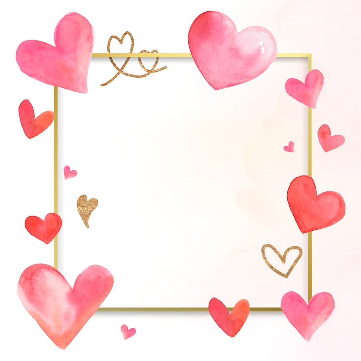 Vecteur gratuit illustration aquarelle de frontière saint-valentin