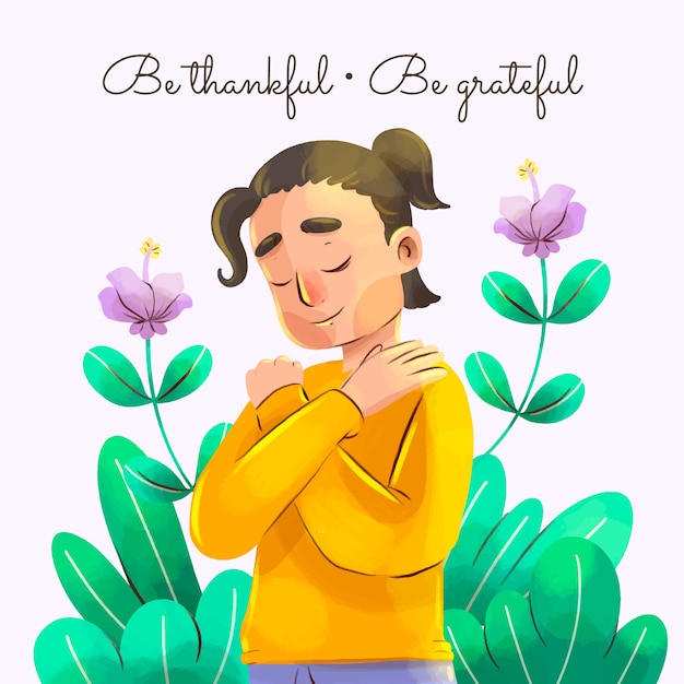 Vecteur gratuit illustration aquarelle pour la journée mondiale de la gratitude
