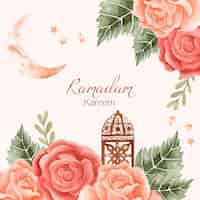 Vecteur gratuit illustration aquarelle ramadan kareem