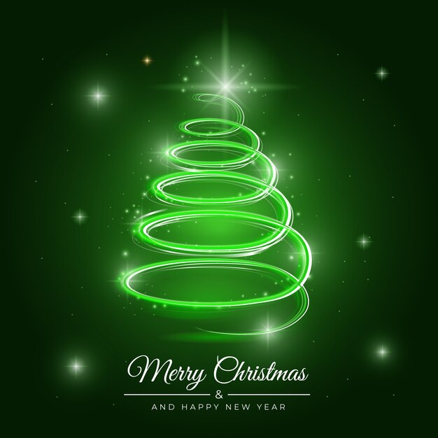 Illustration de l'arbre de Noël de sentier de lumière