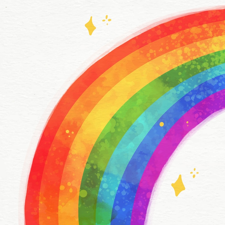 Vecteur gratuit illustration de l'arc-en-ciel aquarelle dynamique