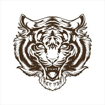 L'illustration d'art de ligne de tigre