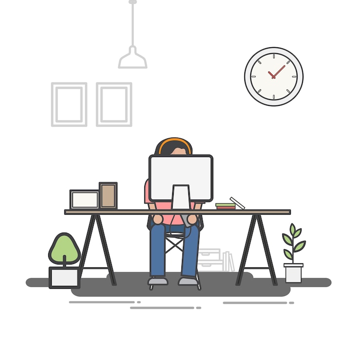 Vecteur gratuit illustration de l&#39;avatar du travailleur de bureau