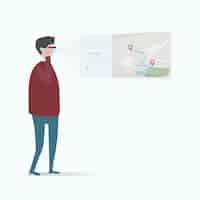 Vecteur gratuit illustration d'un avatar humain utilisant la technologie