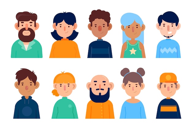 Vecteur gratuit illustration d'avatars de personnes