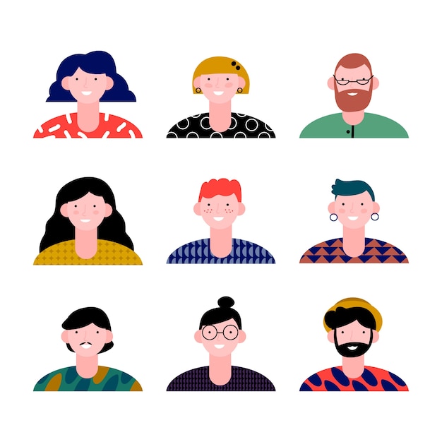 Vecteur gratuit illustration d'avatars de personnes