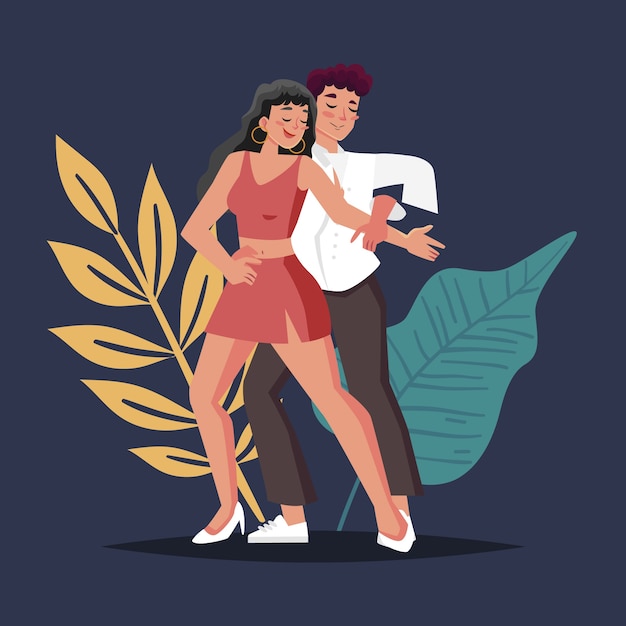 Illustration de bachata dessinée à la main