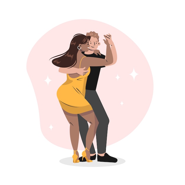 Vecteur gratuit illustration de bachata dessinée à la main