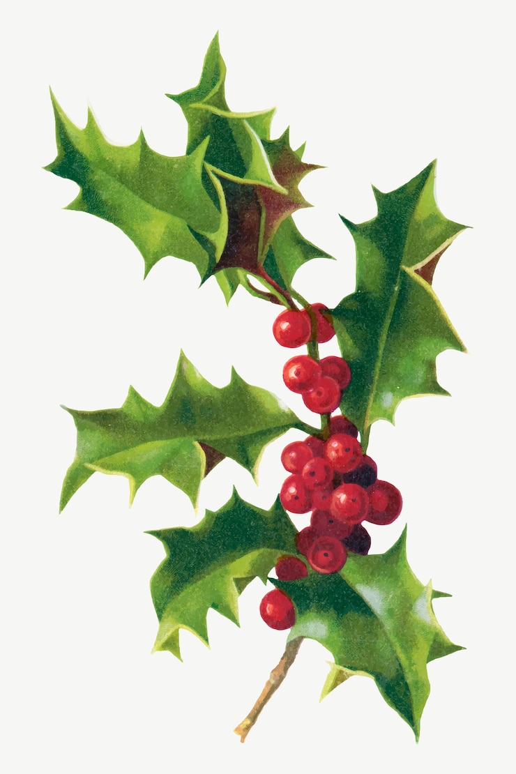 Vecteur gratuit illustration de baies de noël vintage