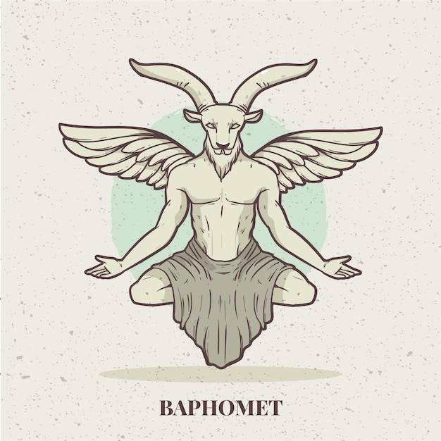 Vecteur gratuit illustration de baphomet dessiné à la main