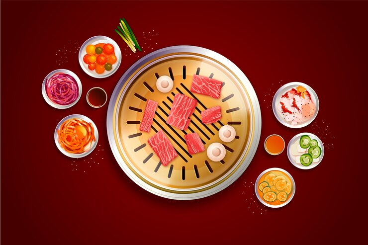 Vecteur gratuit illustration de barbecue coréen réaliste