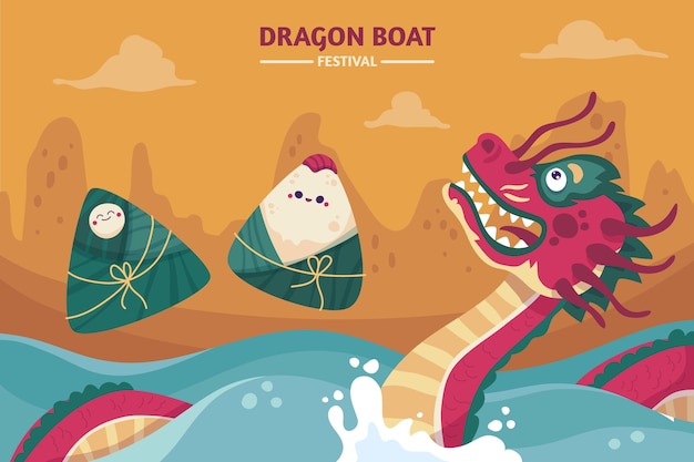 Illustration De Bateau Dragon Dessiné à La Main