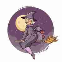 Vecteur gratuit illustration de befana dessinée à la main