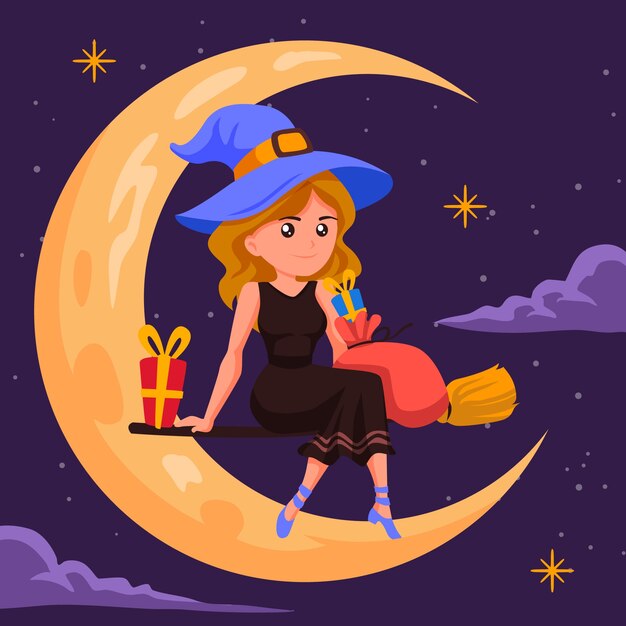 Illustration de befana plat