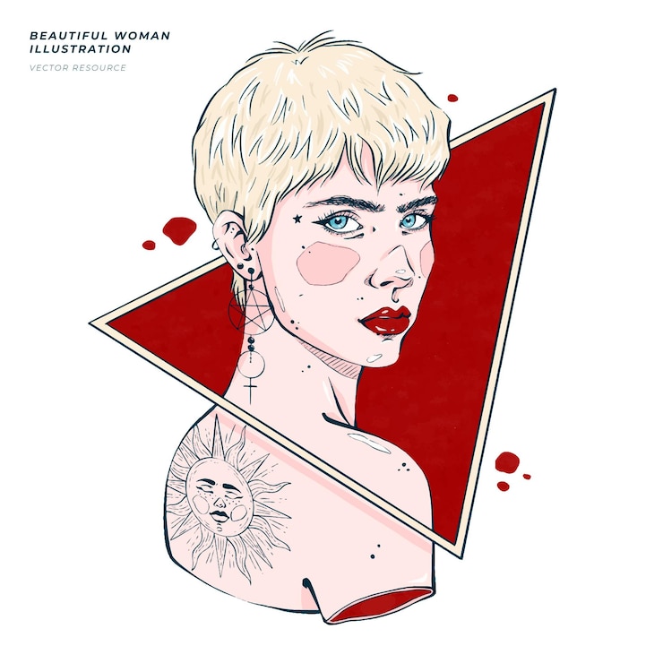 Vecteur gratuit illustration de belle femme dessinée à la main