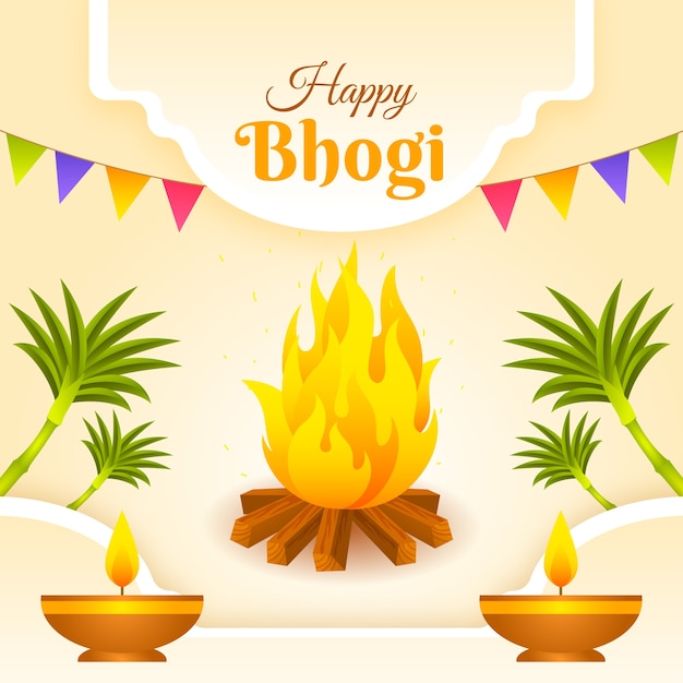 Illustration De Bhogi Heureux Dégradé