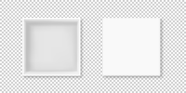 Vecteur gratuit illustration de la boîte blanche de carton vide réaliste de carton 3d ou de carton carton