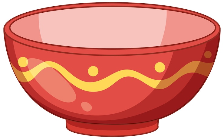 Vecteur gratuit illustration d'un bol en céramique décoré de couleurs vives