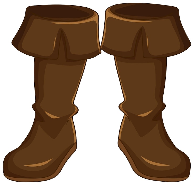 Vecteur gratuit illustration des bottes en cuir brun
