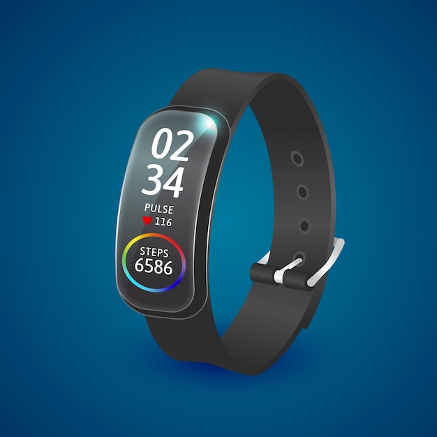 Illustration de bracelet tracker fitness réaliste