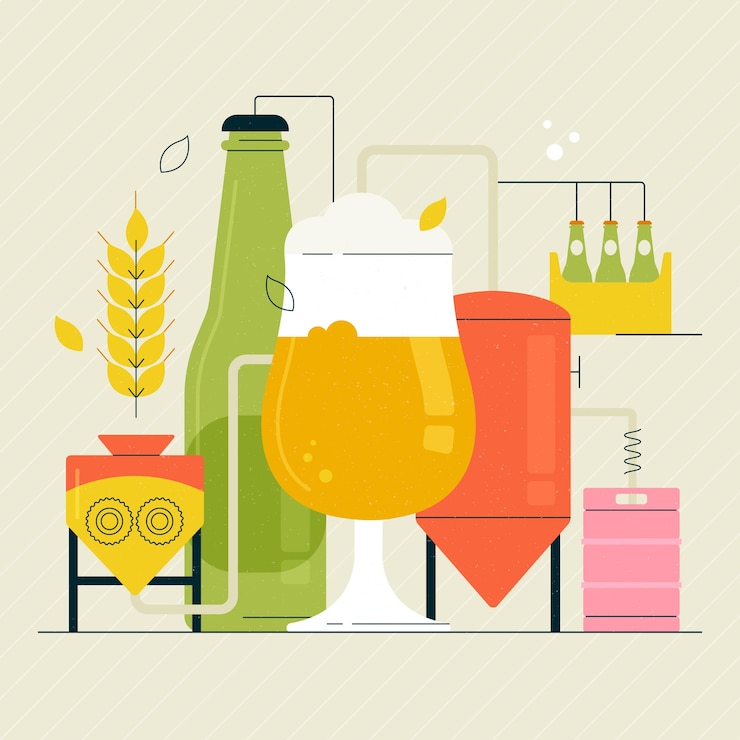 Vecteur gratuit illustration de brasserie design plat