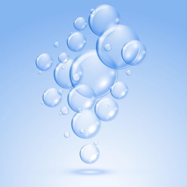 Illustration de bulles d'eau brillantes flottantes,