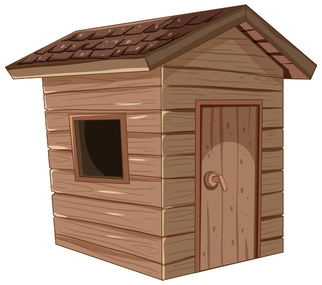 Vecteur gratuit illustration d'une cabane de jardin en bois confortable