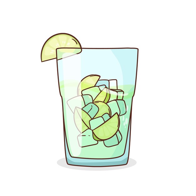 Illustration de cachaça fraîche dessinée à la main