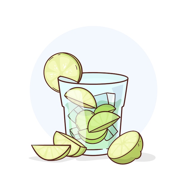 Illustration de cachaça rafraîchissante dessinée à la main