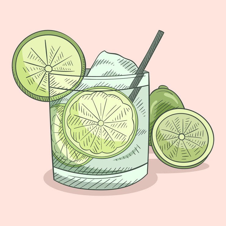 Vecteur gratuit illustration de cachaça rafraîchissante dessinée à la main