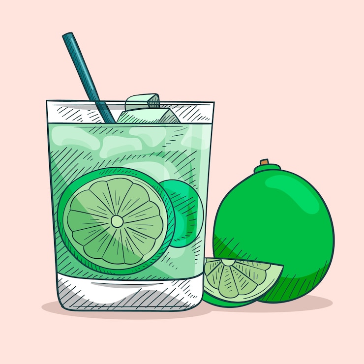 Vecteur gratuit illustration de cachaça rafraîchissante dessinée à la main