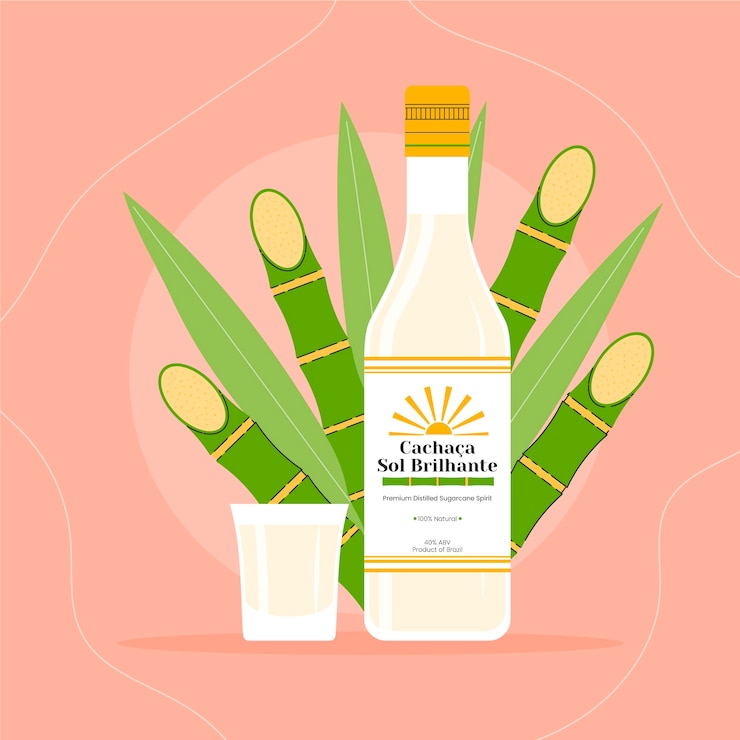 Vecteur gratuit illustration de cachaça savoureuse dessinée à la main