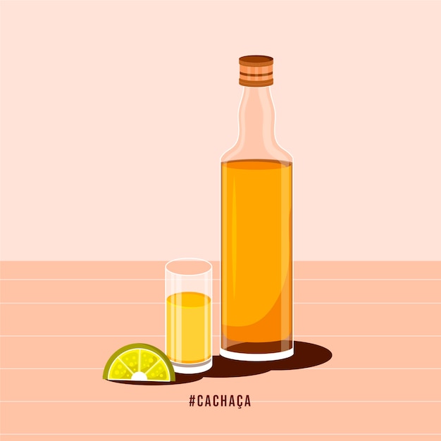 Illustration de cachaça savoureuse dessinée à la main