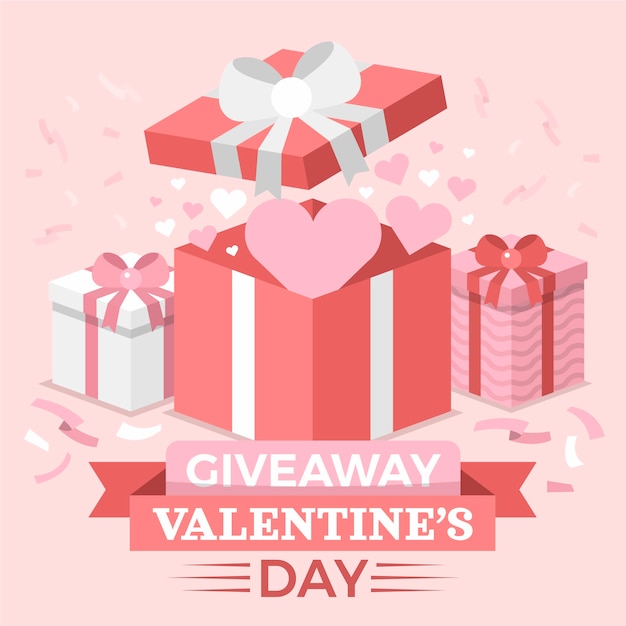 Vecteur gratuit illustration de cadeau plat saint valentin