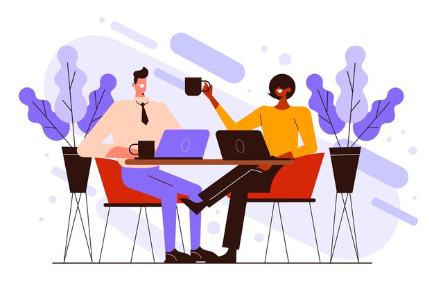 Illustration de café d'affaires design plat