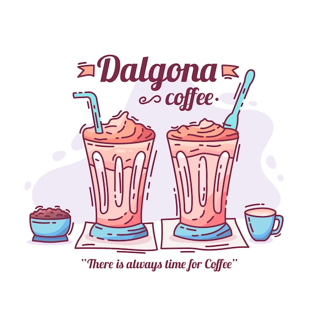 Vecteur gratuit illustration de café dalgona