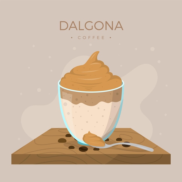 Vecteur gratuit illustration de café dalgona