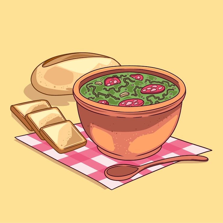 Vecteur gratuit illustration de caldo verde design plat