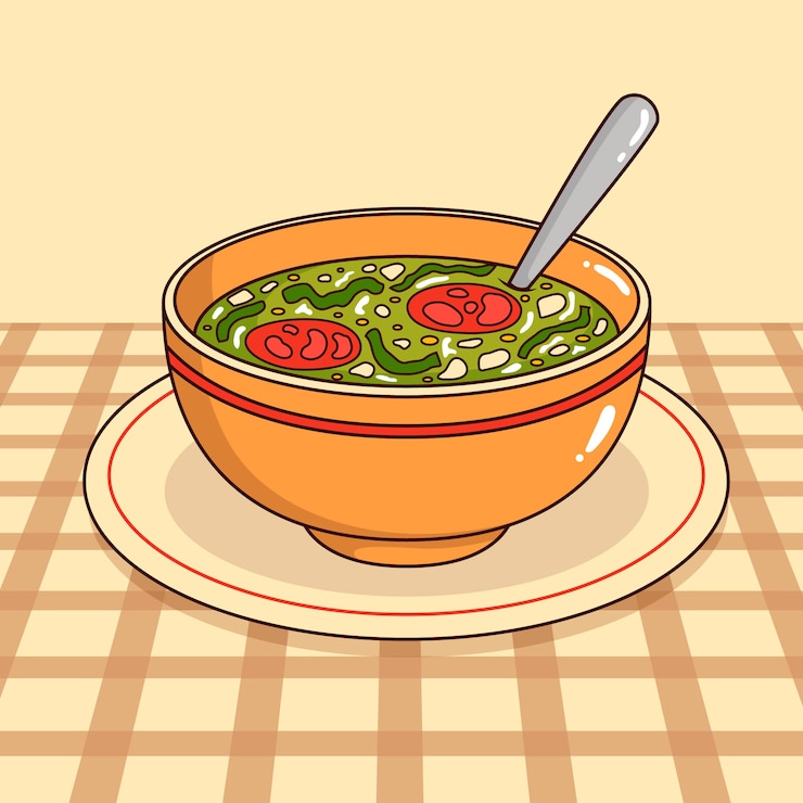 Vecteur gratuit illustration de caldo verde dessinée à la main