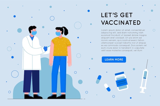 Vecteur gratuit illustration de campagne de vaccination à plat