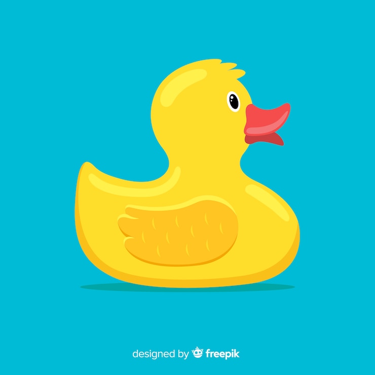 Vecteur gratuit illustration de canard en caoutchouc design plat jaune