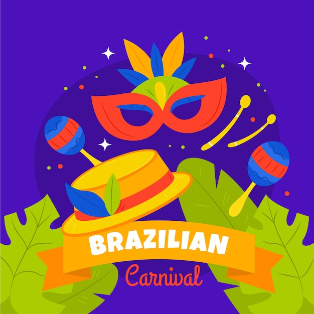 Illustration de carnaval brésilien plat