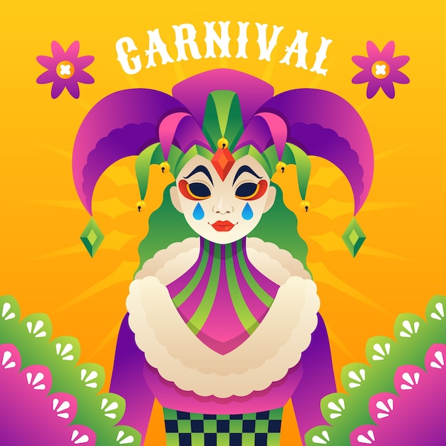 Vecteur gratuit illustration de carnaval avec dégradé